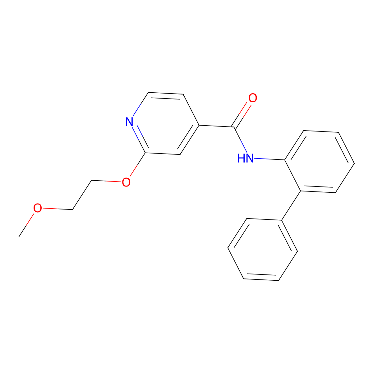 N-([1,1'-biphenyl]-2-yl)-2-(2-methoxyethoxy)isonicotinamide molecular structure, CAS 2034389-30-3