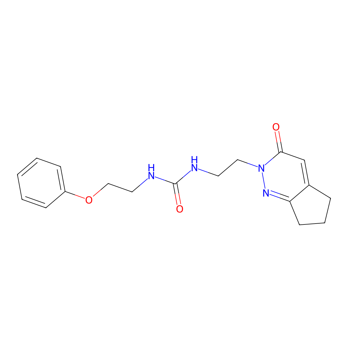 1-(2-(3-oxo-3,5,6,7-tetrahydro-2H-cyclopenta[c]pyridazin-2-yl)ethyl)-3-(2-phenoxyethyl)urea molecular structure, CAS 2034389-34-7