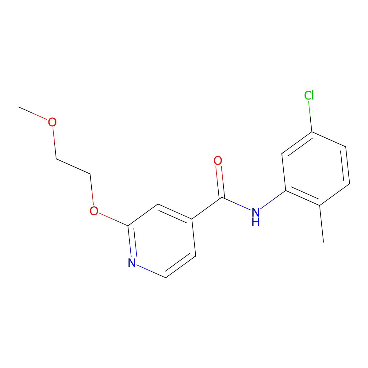 N-(5-chloro-2-methylphenyl)-2-(2-methoxyethoxy)isonicotinamide molecular structure, CAS 2034389-37-0