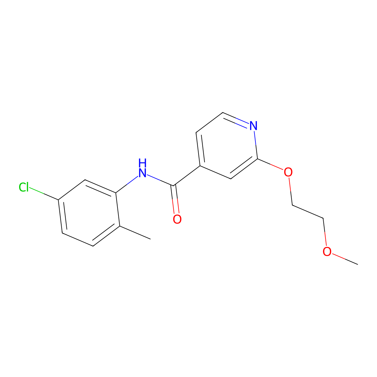 N-(5-chloro-2-methylphenyl)-2-(2-methoxyethoxy)isonicotinamide molecular structure, CAS 2034389-37-0