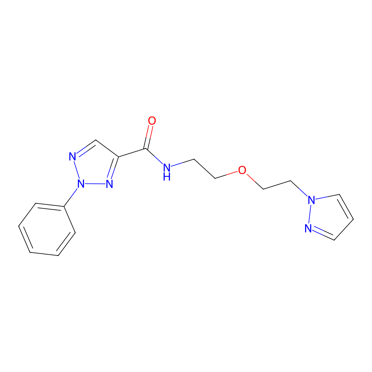N-(2-(2-(1H-pyrazol-1-yl)ethoxy)ethyl)-2-phenyl-2H-1,2,3-triazole-4-carboxamide molecular structure, CAS 2034389-56-3