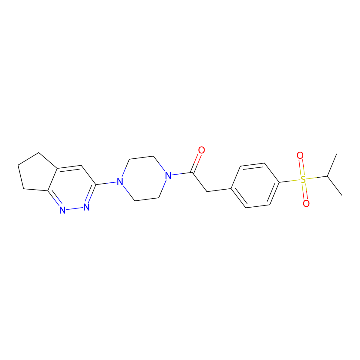 1-(4-(6,7-dihydro-5H-cyclopenta[c]pyridazin-3-yl)piperazin-1-yl)-2-(4-(isopropylsulfonyl)phenyl)ethanone molecular structure, CAS 2034389-63-2