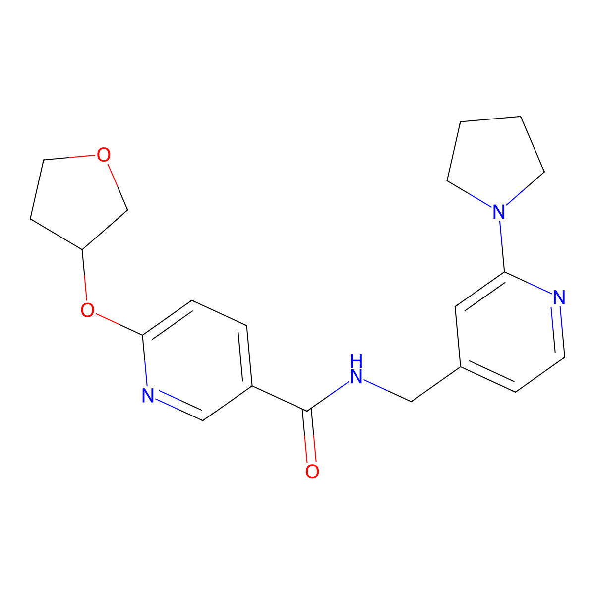 N-((2-(pyrrolidin-1-yl)pyridin-4-yl)methyl)-6-((tetrahydrofuran-3-yl)oxy)nicotinamide molecular structure, CAS 2034389-71-2