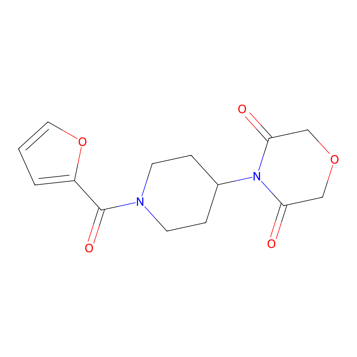 4-[1-(Furan-2-carbonyl)piperidin-4-yl]morpholine-3,5-dione molecular structure, CAS 2034389-72-3
