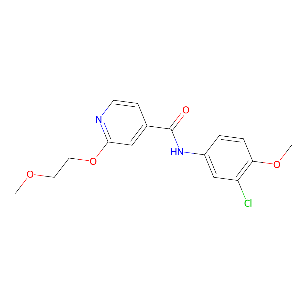 N-(3-chloro-4-methoxyphenyl)-2-(2-methoxyethoxy)isonicotinamide molecular structure, CAS 2034389-73-4