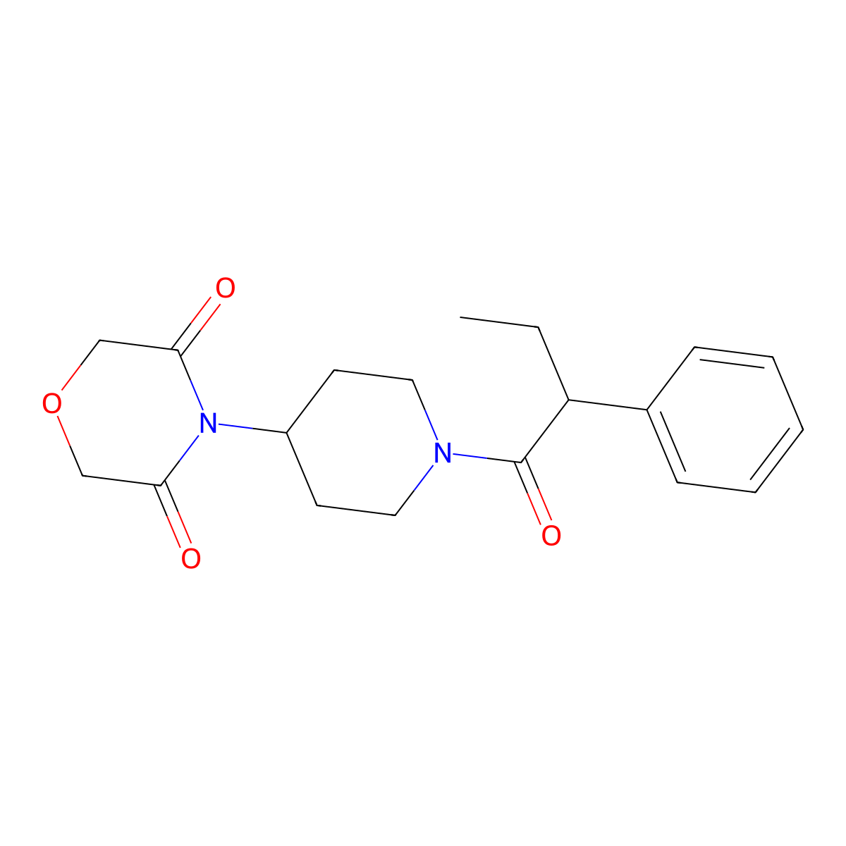 4-[1-(2-Phenylbutanoyl)piperidin-4-yl]morpholine-3,5-dione molecular structure, CAS 2034389-84-7