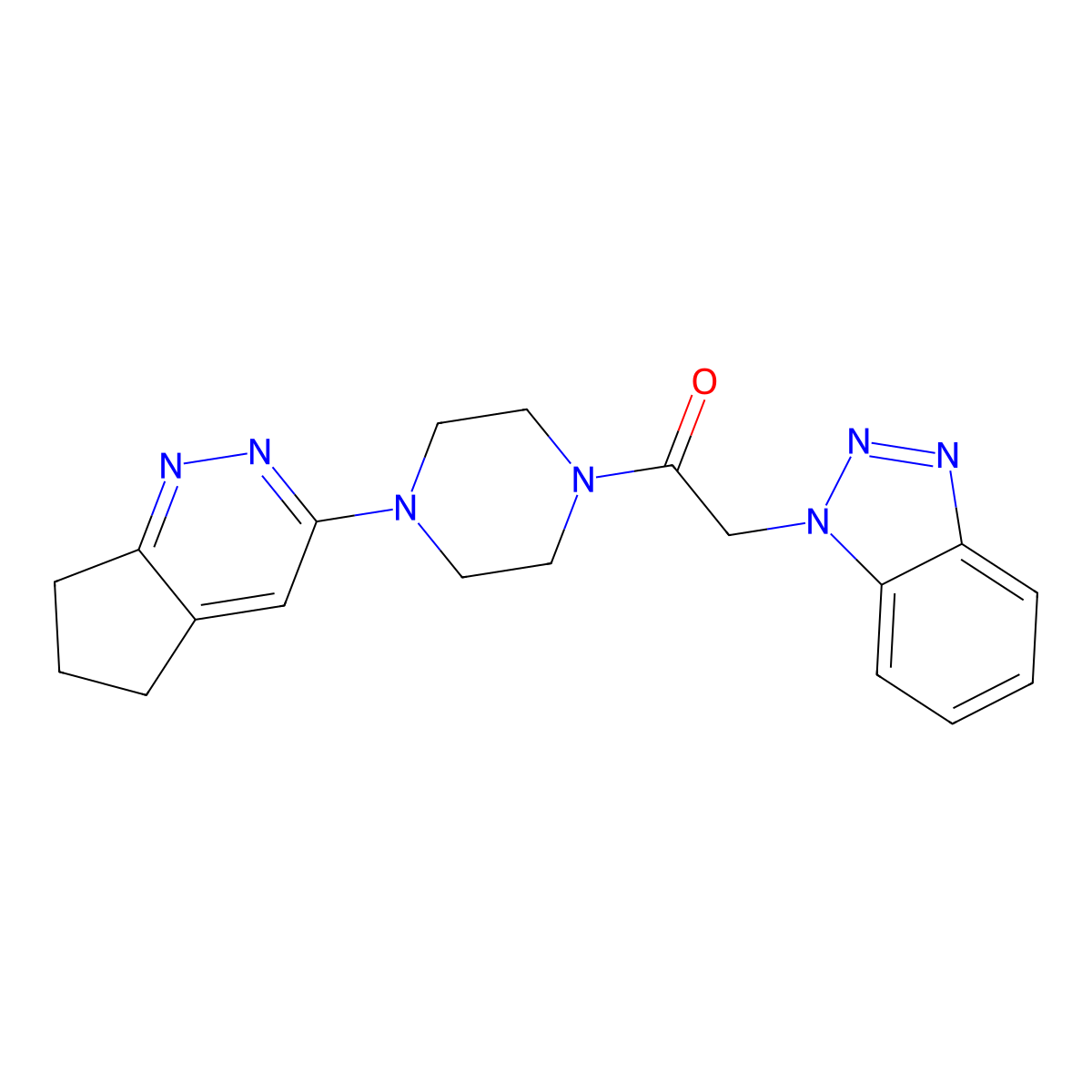 2-(1H-benzo[d][1,2,3]triazol-1-yl)-1-(4-(6,7-dihydro-5H-cyclopenta[c]pyridazin-3-yl)piperazin-1-yl)ethanone molecular structure, CAS 2034389-85-8