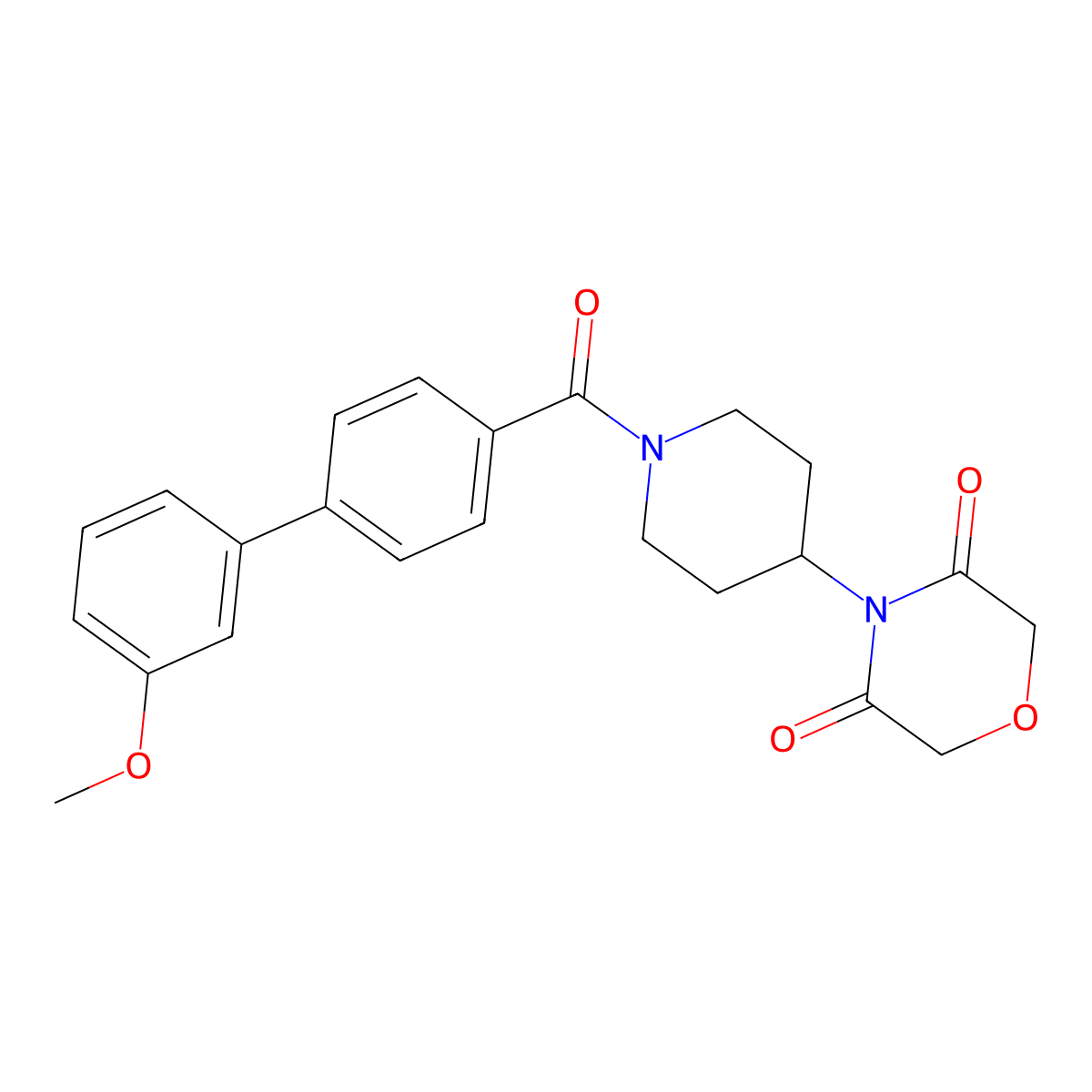 4-(1-{3'-Methoxy-[1,1'-biphenyl]-4-carbonyl}piperidin-4-yl)morpholine-3,5-dione molecular structure, CAS 2034390-09-3
