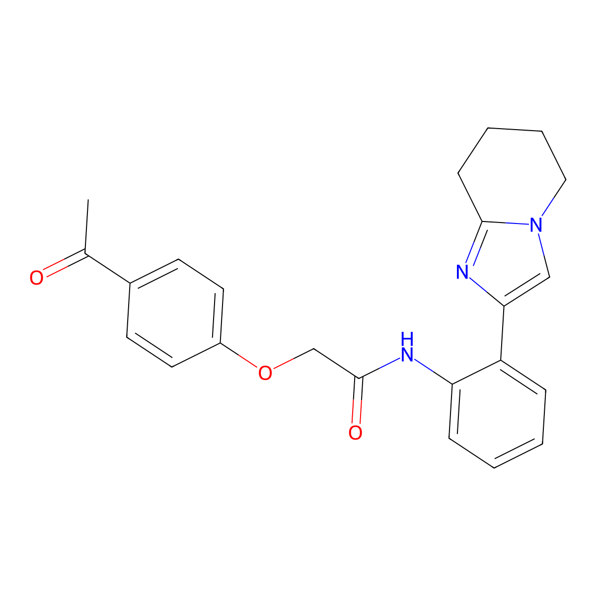 2-(4-acetylphenoxy)-N-(2-{5H,6H,7H,8H-imidazo[1,2-a]pyridin-2-yl}phenyl)acetamide molecular structure, CAS 2034390-16-2