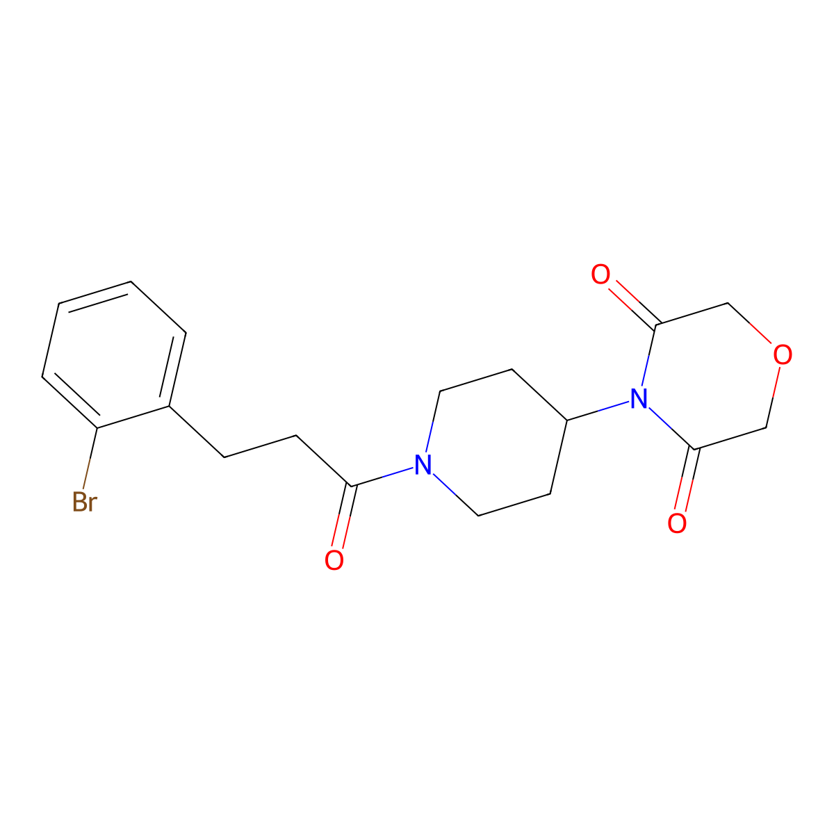 4-{1-[3-(2-Bromophenyl)propanoyl]piperidin-4-yl}morpholine-3,5-dione molecular structure, CAS 2034390-19-5