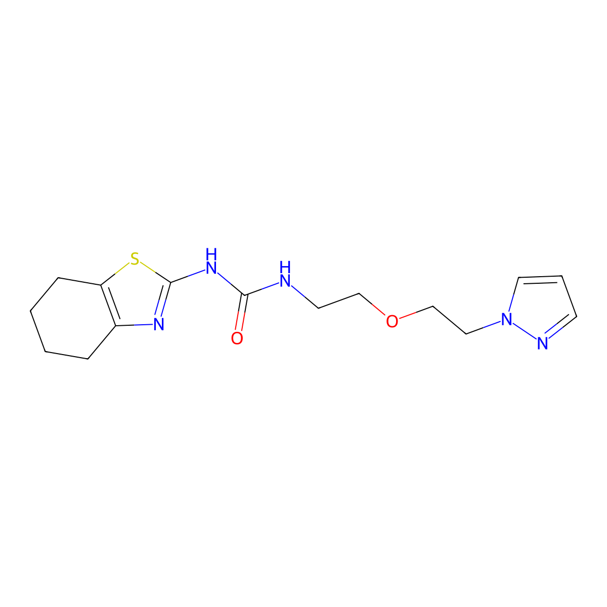 1-(2-(2-(1H-pyrazol-1-yl)ethoxy)ethyl)-3-(4,5,6,7-tetrahydrobenzo[d]thiazol-2-yl)urea molecular structure, CAS 2034390-21-9