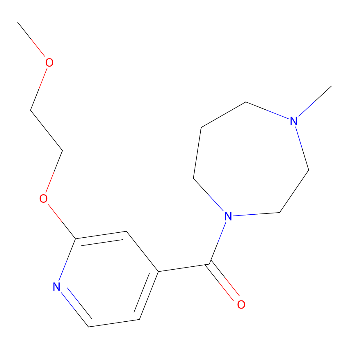 (2-(2-Methoxyethoxy)pyridin-4-yl)(4-methyl-1,4-diazepan-1-yl)methanone molecular structure, CAS 2034390-33-3