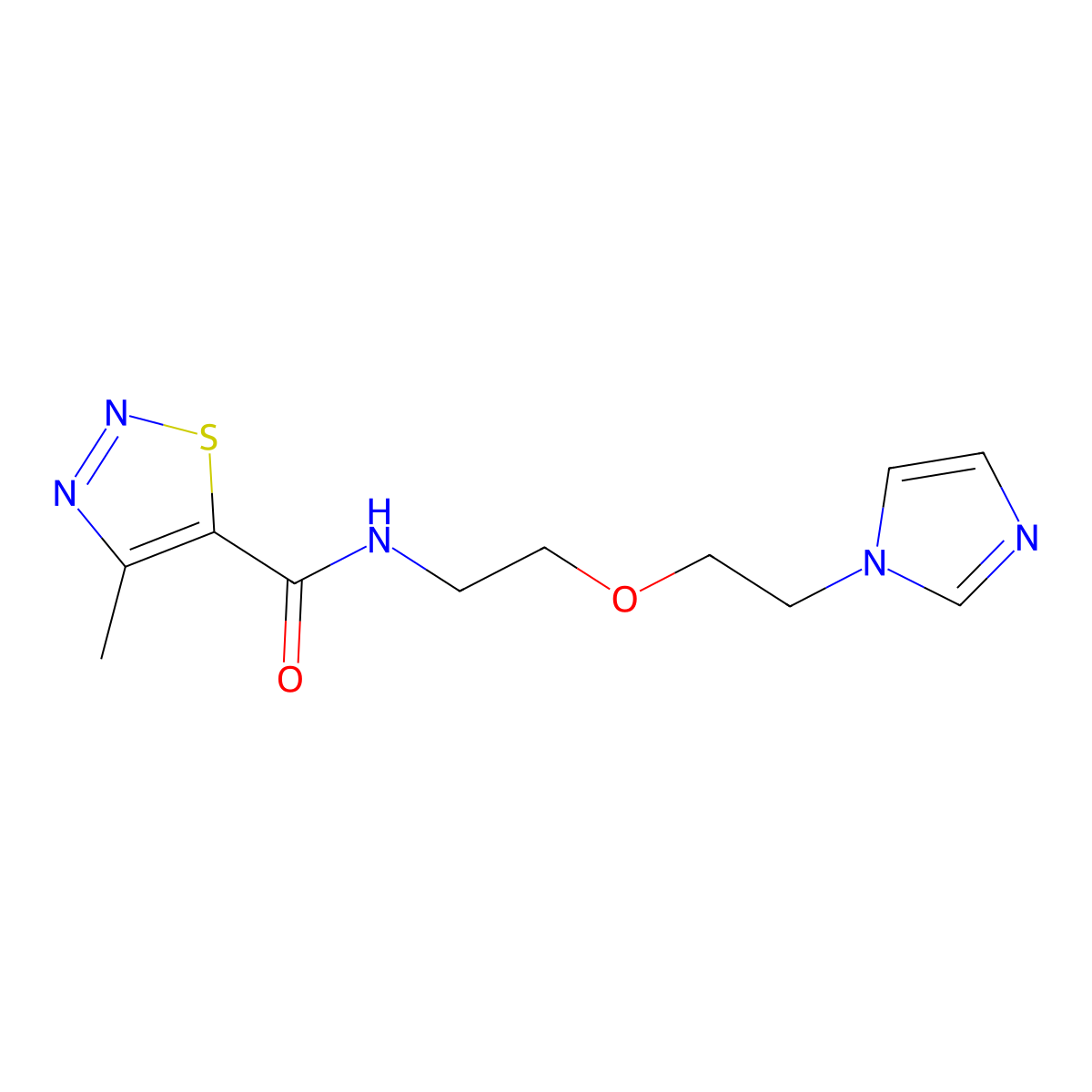 N-(2-(2-(1H-imidazol-1-yl)ethoxy)ethyl)-4-methyl-1,2,3-thiadiazole-5-carboxamide molecular structure, CAS 2034390-38-8