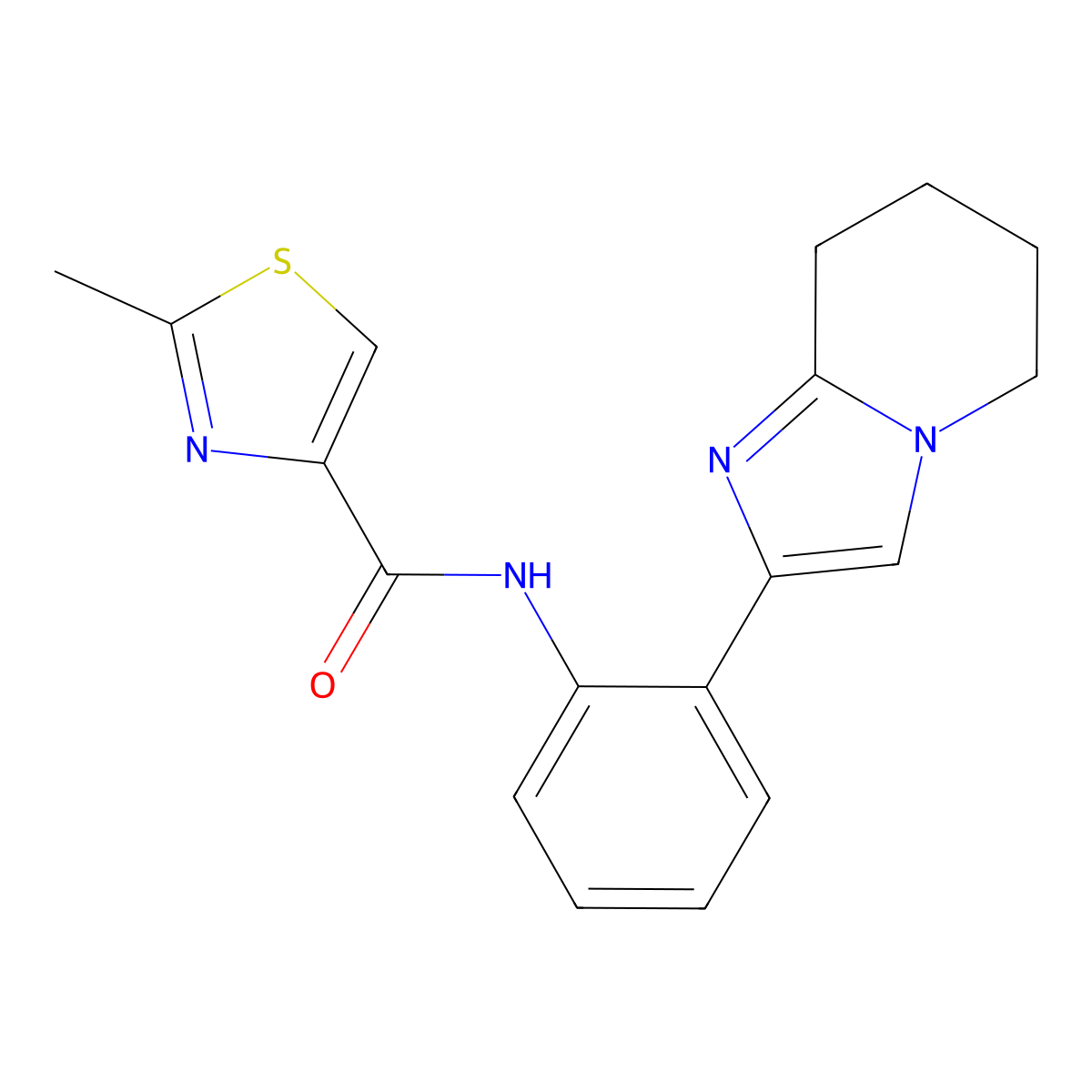 2-methyl-N-(2-(5,6,7,8-tetrahydroimidazo[1,2-a]pyridin-2-yl)phenyl)thiazole-4-carboxamide molecular structure, CAS 2034390-41-3