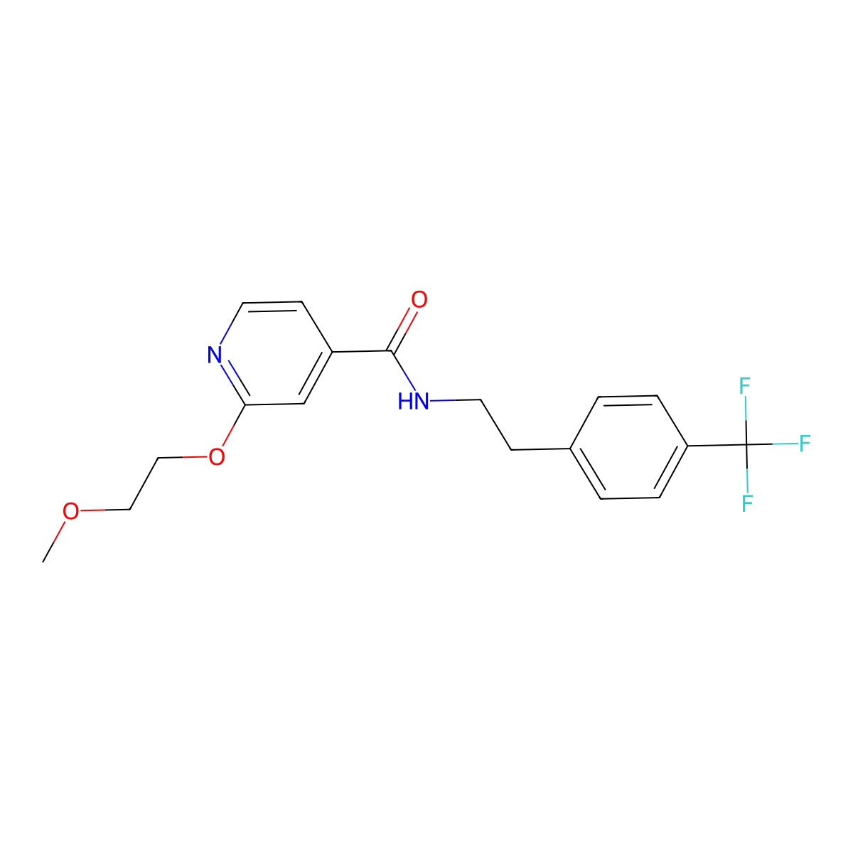 2-(2-methoxyethoxy)-N-(4-(trifluoromethyl)phenethyl)isonicotinamide molecular structure, CAS 2034390-45-7