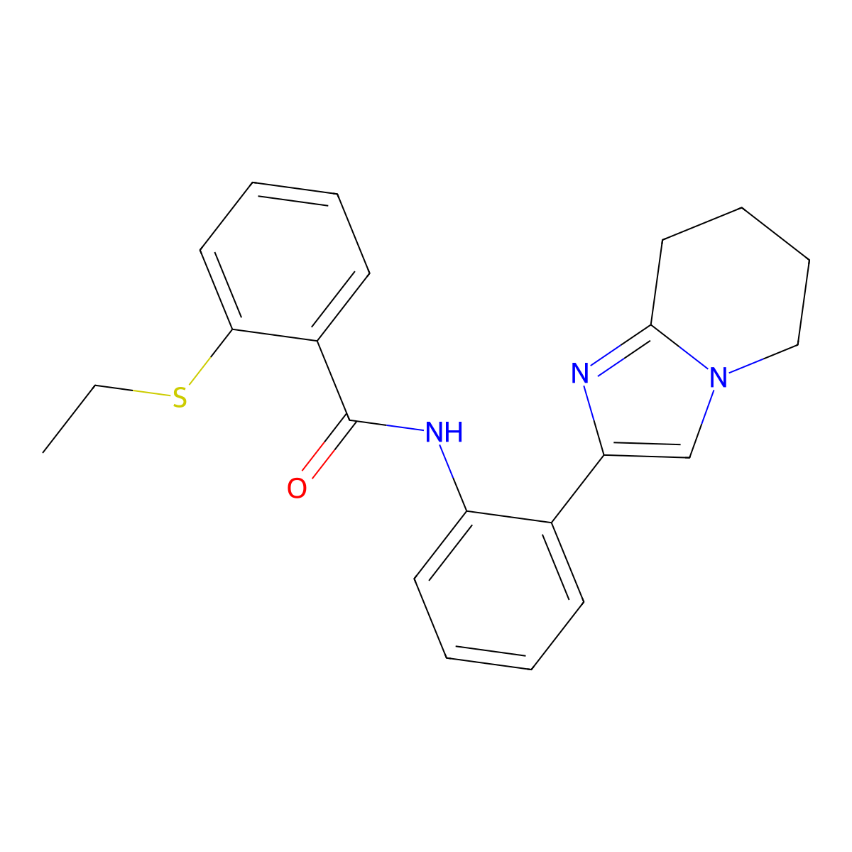 2-(ethylthio)-N-(2-(5,6,7,8-tetrahydroimidazo[1,2-a]pyridin-2-yl)phenyl)benzamide molecular structure, CAS 2034390-61-7