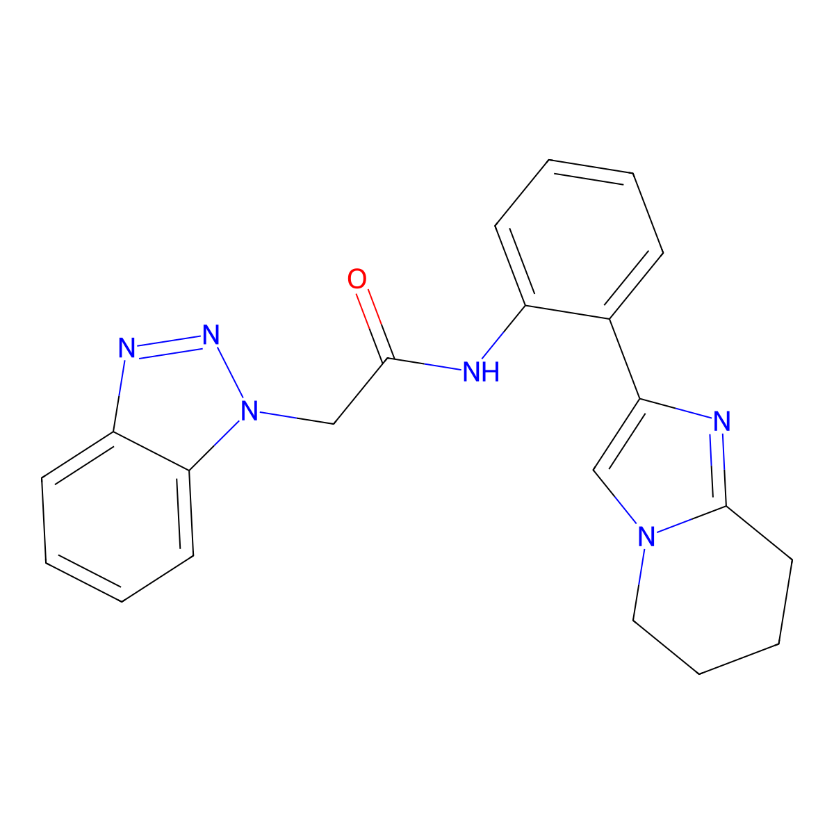 2-(1H-benzo[d][1,2,3]triazol-1-yl)-N-(2-(5,6,7,8-tetrahydroimidazo[1,2-a]pyridin-2-yl)phenyl)acetamide molecular structure, CAS 2034390-74-2