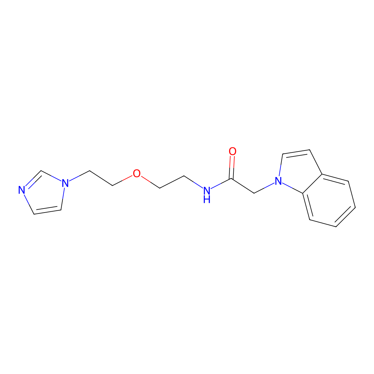 N-(2-(2-(1H-imidazol-1-yl)ethoxy)ethyl)-2-(1H-indol-1-yl)acetamide molecular structure, CAS 2034390-81-1