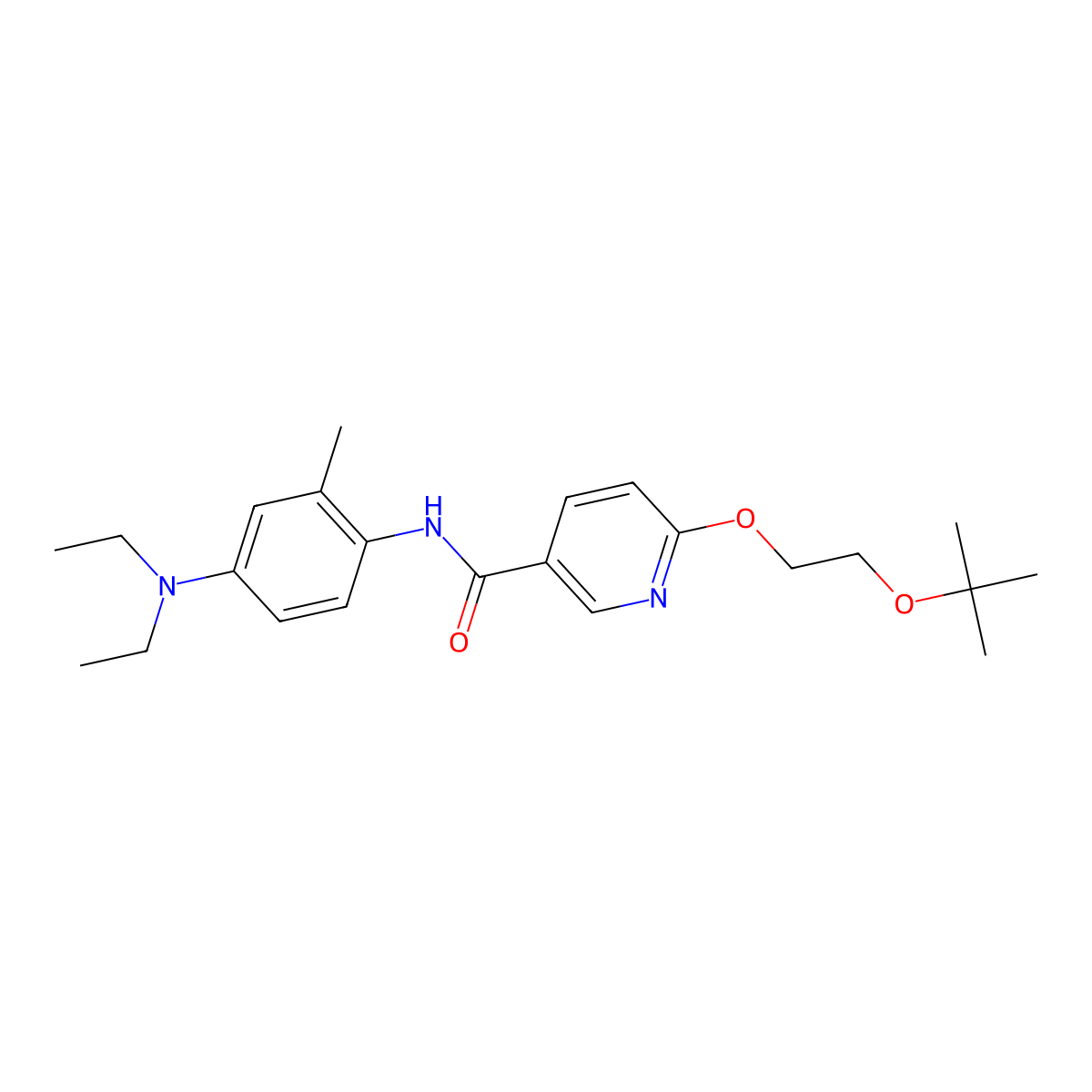 6-(2-(tert-butoxy)ethoxy)-N-(4-(diethylamino)-2-methylphenyl)nicotinamide molecular structure, CAS 2034390-86-6