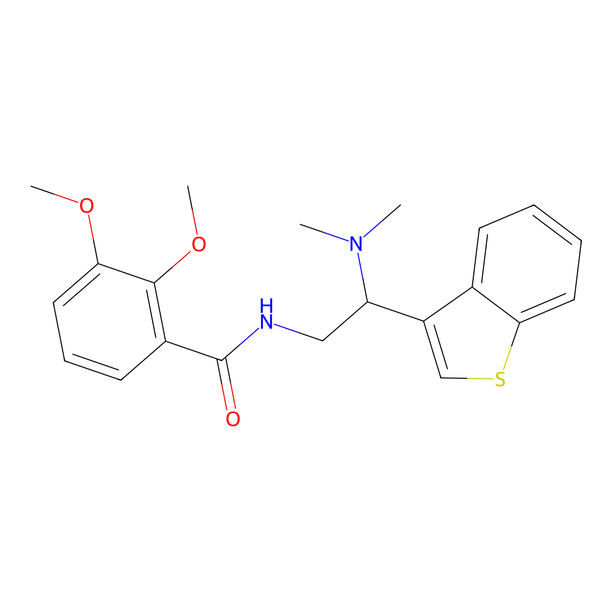 N-(2-(benzo[b]thiophen-3-yl)-2-(dimethylamino)ethyl)-2,3-dimethoxybenzamide molecular structure, CAS 2034390-92-4