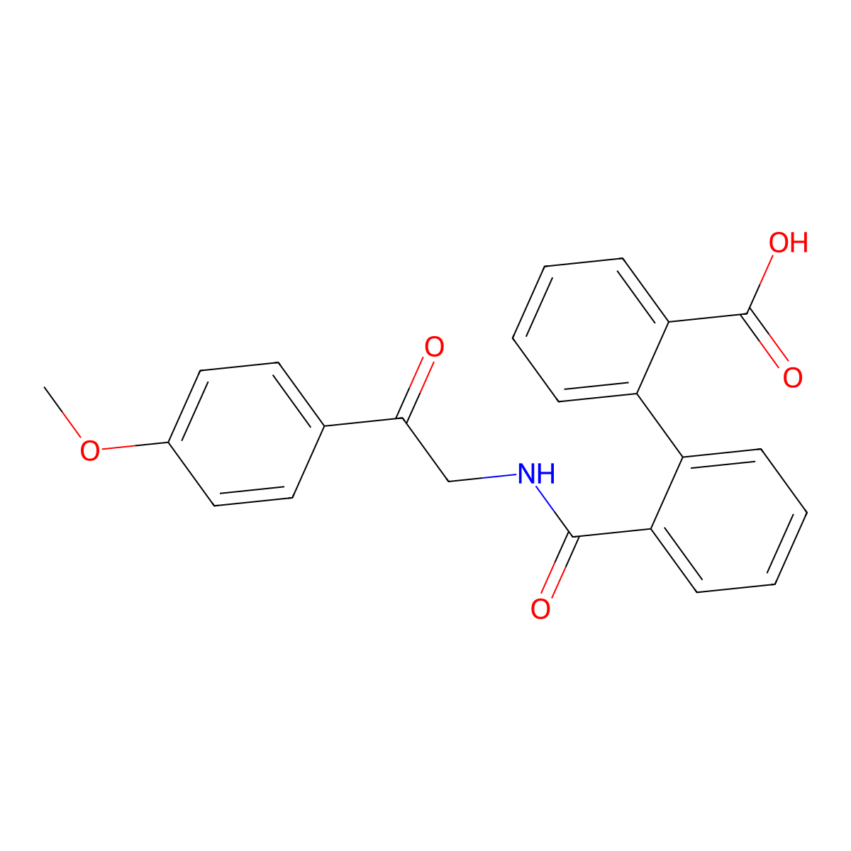 2'-{[2-(4-Methoxyphenyl)-2-oxoethyl]carbamoyl}-[1,1'-biphenyl]-2-carboxylic acid molecular structure, CAS 2034390-98-0