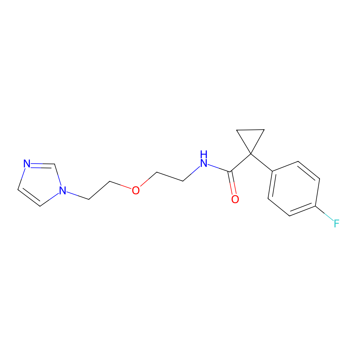 N-(2-(2-(1H-imidazol-1-yl)ethoxy)ethyl)-1-(4-fluorophenyl)cyclopropanecarboxamide molecular structure, CAS 2034391-00-7