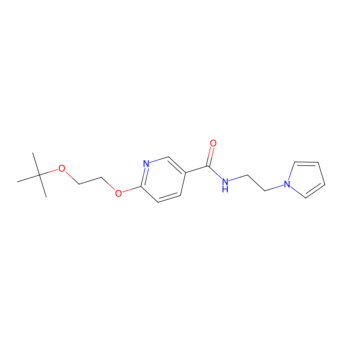 N-(2-(1H-pyrrol-1-yl)ethyl)-6-(2-(tert-butoxy)ethoxy)nicotinamide molecular structure, CAS 2034391-06-3