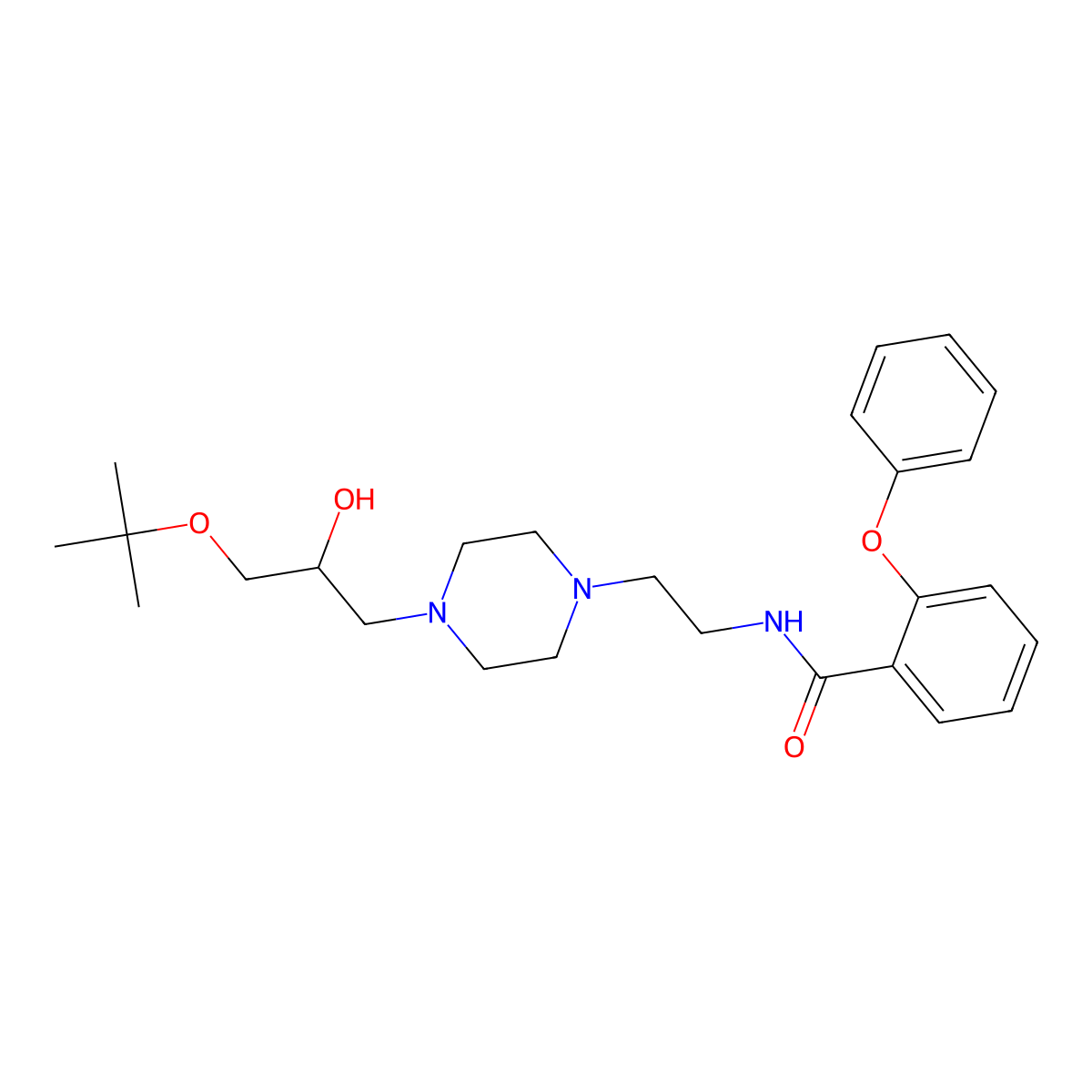 N-(2-{4-[3-(tert-butoxy)-2-hydroxypropyl]piperazin-1-yl}ethyl)-2-phenoxybenzamide molecular structure, CAS 2034391-12-1
