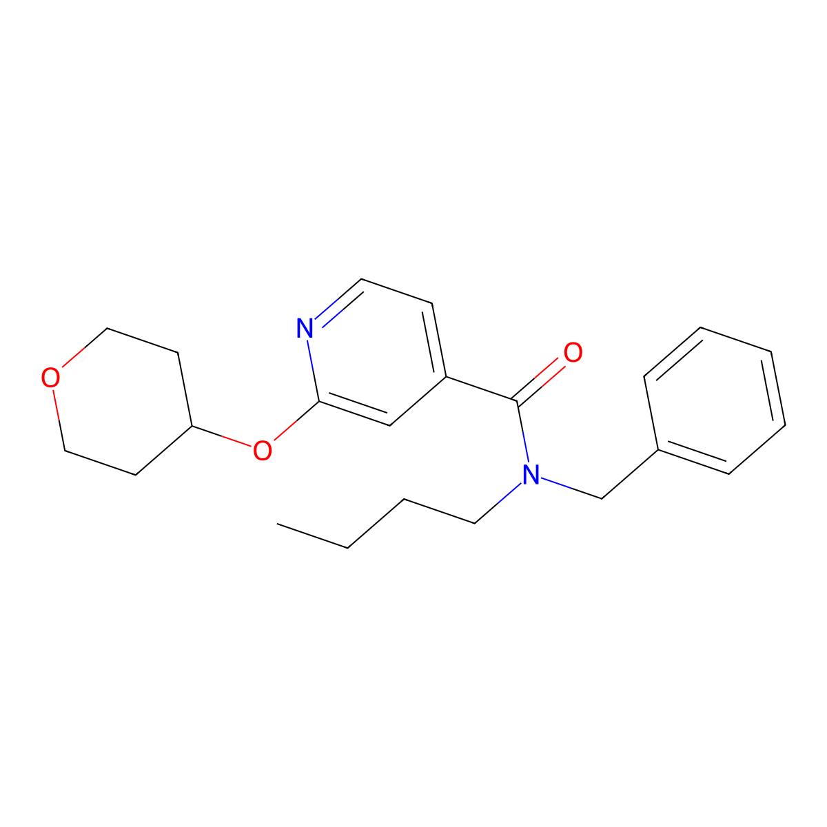 N-benzyl-N-butyl-2-((tetrahydro-2H-pyran-4-yl)oxy)isonicotinamide molecular structure, CAS 2034391-29-0