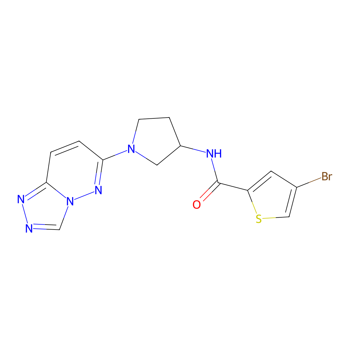N-(1-([1,2,4]triazolo[4,3-b]pyridazin-6-yl)pyrrolidin-3-yl)-4-bromothiophene-2-carboxamide molecular structure, CAS 2034391-43-8
