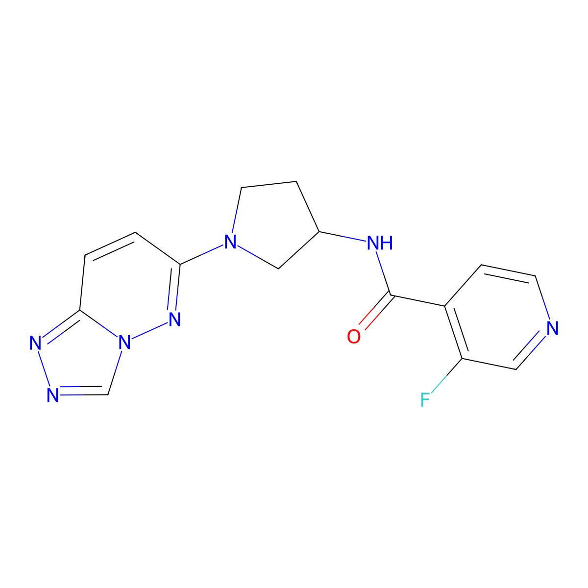 N-(1-([1,2,4]triazolo[4,3-b]pyridazin-6-yl)pyrrolidin-3-yl)-3-fluoroisonicotinamide molecular structure, CAS 2034391-50-7