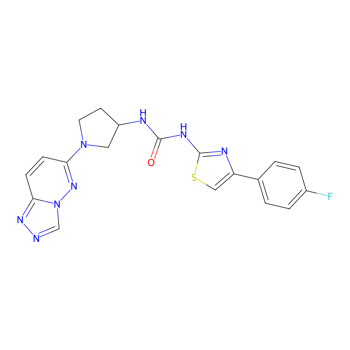 1-(1-([1,2,4]Triazolo[4,3-b]pyridazin-6-yl)pyrrolidin-3-yl)-3-(4-(4-fluorophenyl)thiazol-2-yl)urea molecular structure, CAS 2034391-56-3