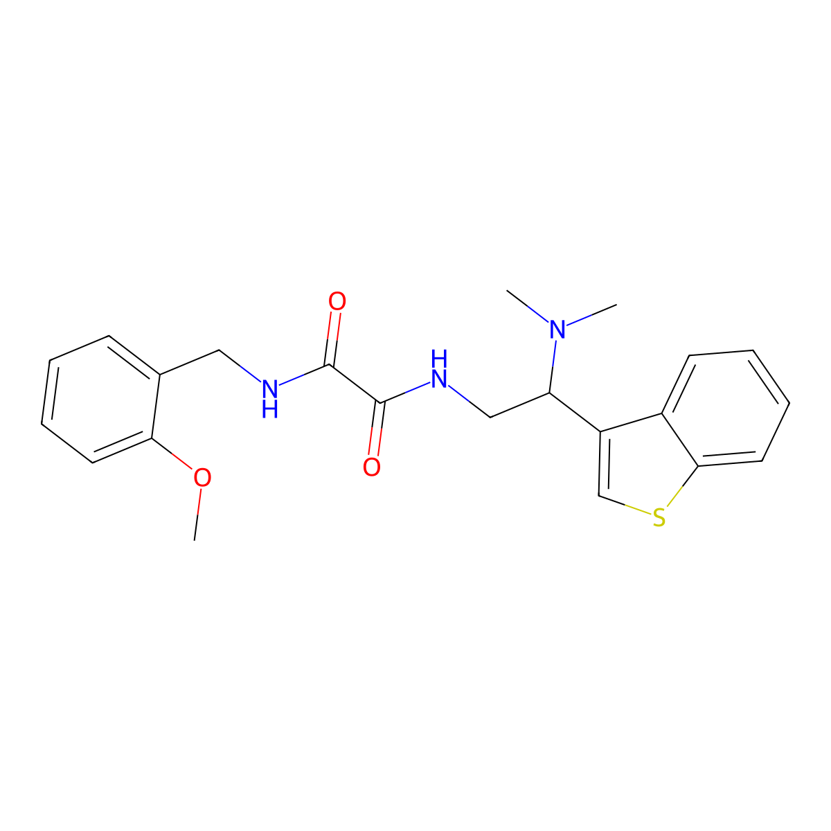N1-(2-(benzo[b]thiophen-3-yl)-2-(dimethylamino)ethyl)-N2-(2-methoxybenzyl)oxalamide molecular structure, CAS 2034391-67-6