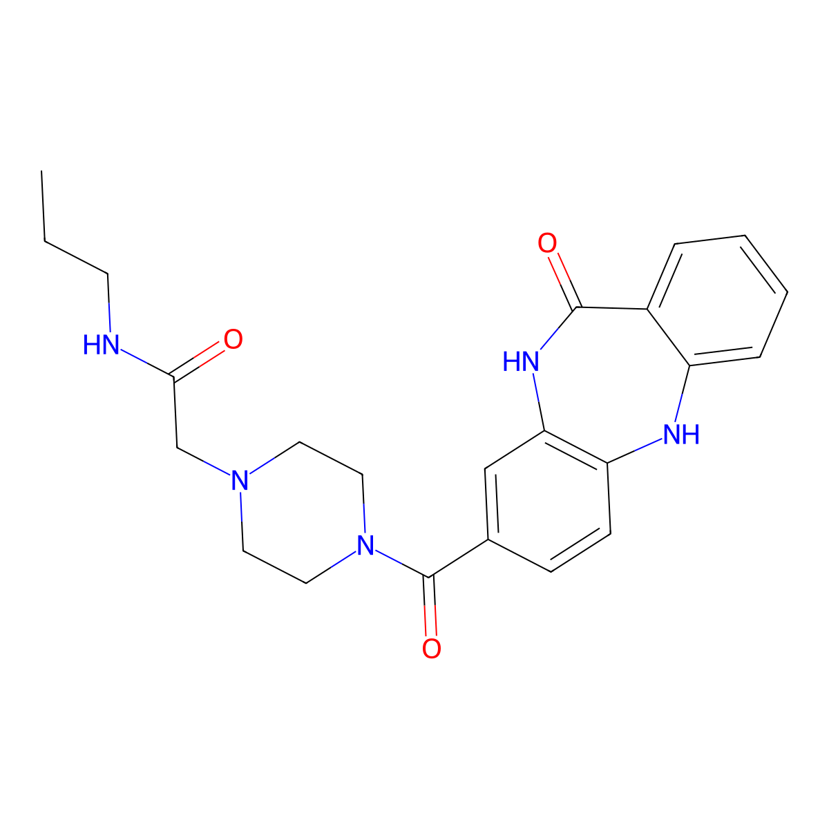 2-(4-{10-oxo-2,9-diazatricyclo[9.4.0.0^{3,8}]pentadeca-1(11),3(8),4,6,12,14-hexaene-6-carbonyl}piperazin-1-yl)-N-propylacetamide molecular structure, CAS 2034391-70-1