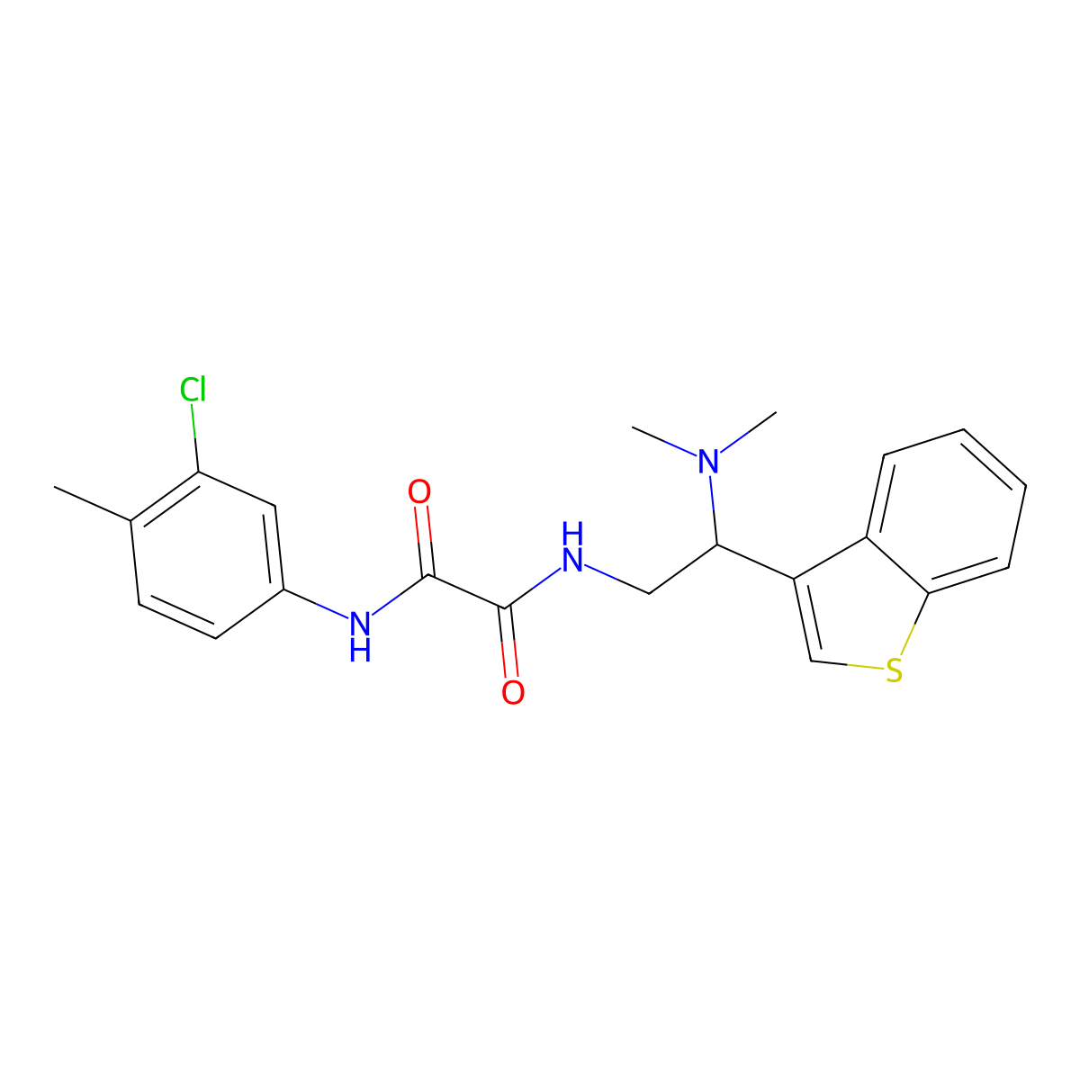 N1-(2-(benzo[b]thiophen-3-yl)-2-(dimethylamino)ethyl)-N2-(3-chloro-4-methylphenyl)oxalamide molecular structure, CAS 2034391-72-3