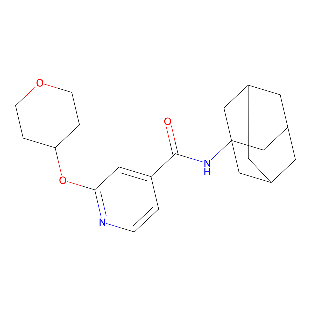 N-(adamantan-1-yl)-2-(oxan-4-yloxy)pyridine-4-carboxamide molecular structure, CAS 2034391-73-4
