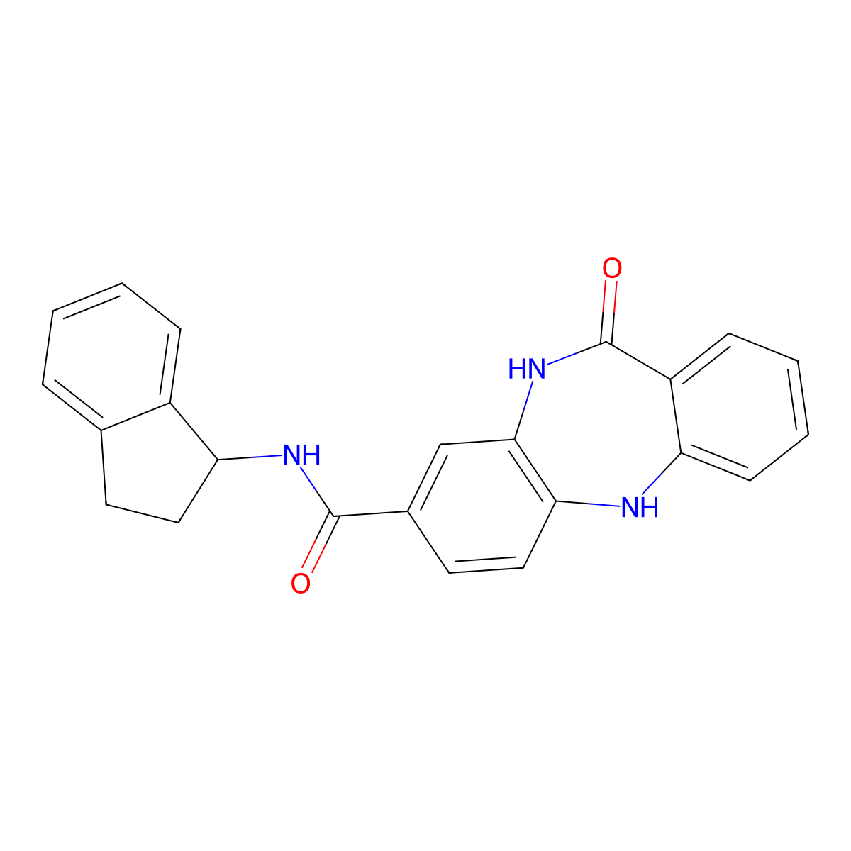 N-(2,3-dihydro-1H-inden-1-yl)-11-oxo-10,11-dihydro-5H-dibenzo[b,e][1,4]diazepine-8-carboxamide molecular structure, CAS 2034391-74-5