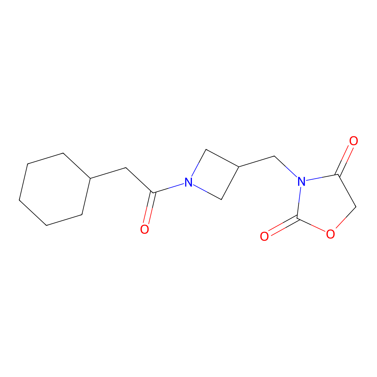 3-((1-(2-Cyclohexylacetyl)azetidin-3-yl)methyl)oxazolidine-2,4-dione molecular structure, CAS 2034391-81-4