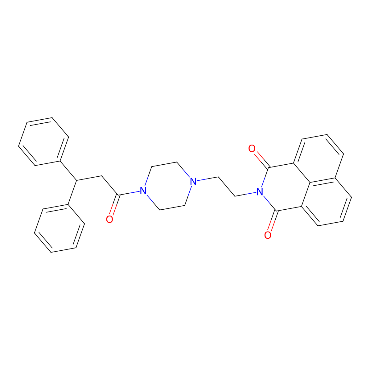 2-(2-(4-(3,3-diphenylpropanoyl)piperazin-1-yl)ethyl)-1H-benzo[de]isoquinoline-1,3(2H)-dione molecular structure, CAS 2034391-84-7