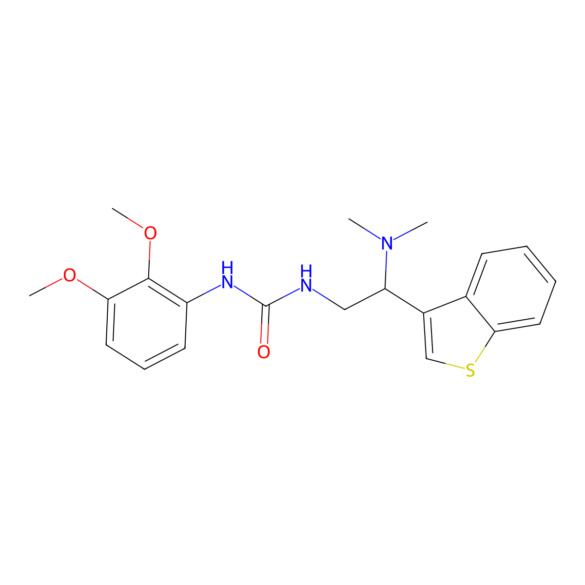 1-(2-(Benzo[b]thiophen-3-yl)-2-(dimethylamino)ethyl)-3-(2,3-dimethoxyphenyl)urea molecular structure, CAS 2034391-86-9