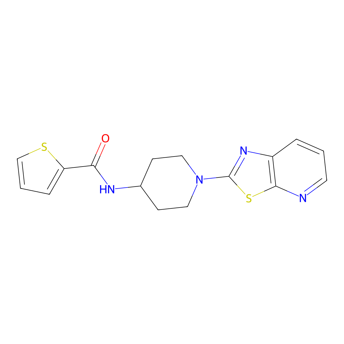 N-(1-(thiazolo[5,4-b]pyridin-2-yl)piperidin-4-yl)thiophene-2-carboxamide molecular structure, CAS 2034392-00-0