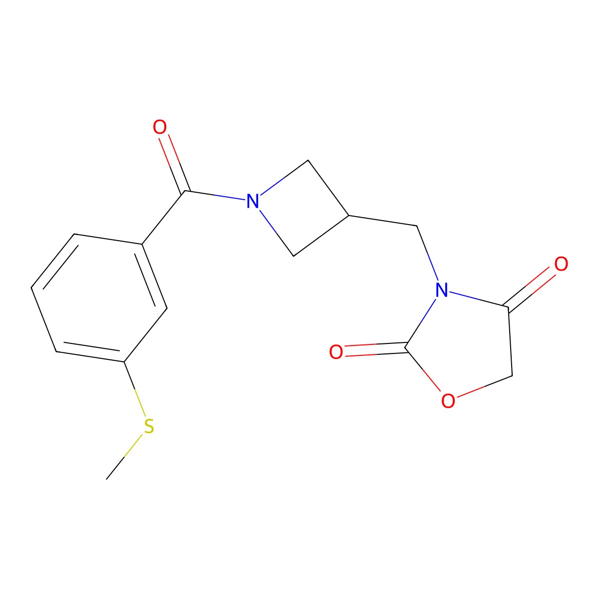 3-((1-(3-(Methylthio)benzoyl)azetidin-3-yl)methyl)oxazolidine-2,4-dione molecular structure, CAS 2034392-03-3