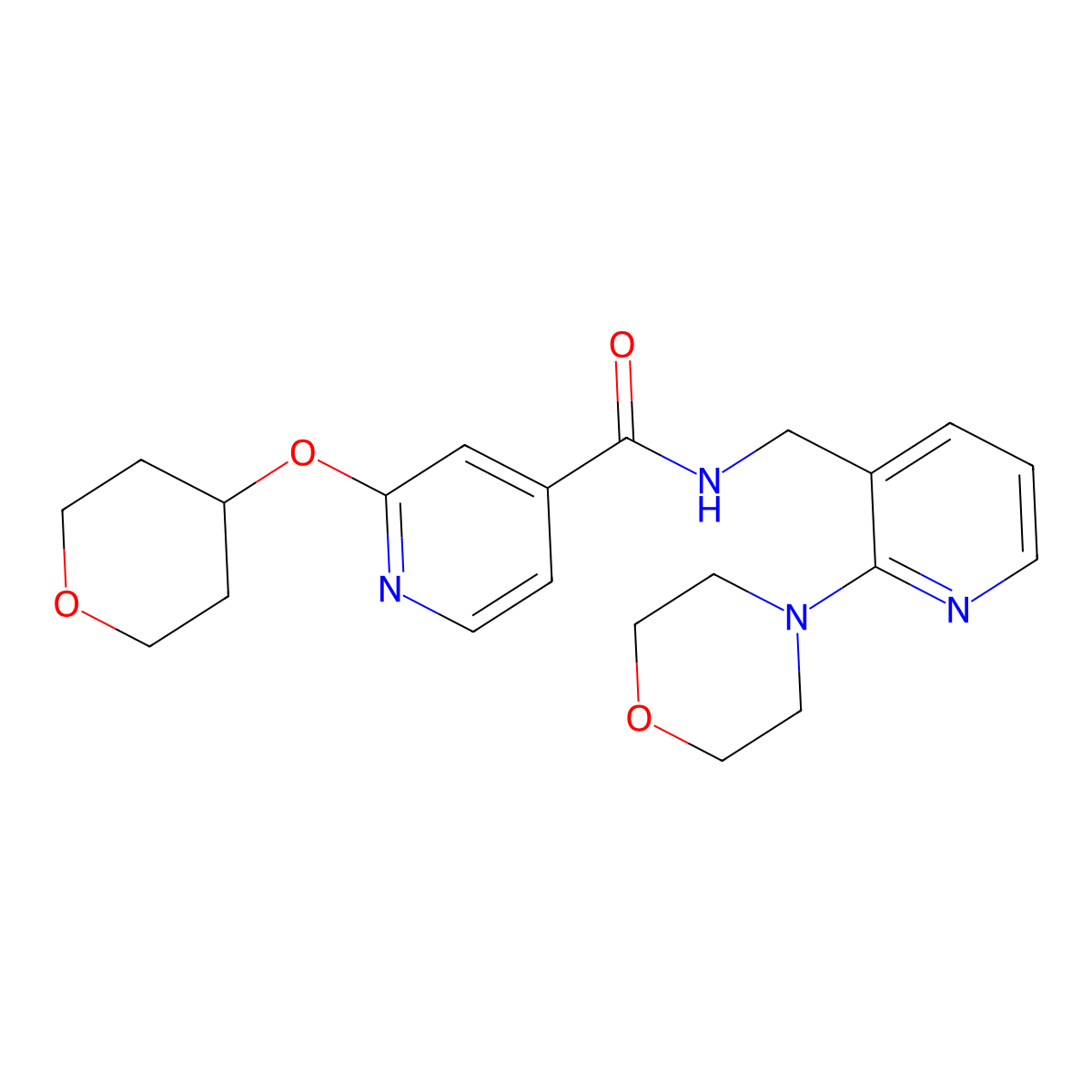 N-((2-morpholinopyridin-3-yl)methyl)-2-((tetrahydro-2H-pyran-4-yl)oxy)isonicotinamide molecular structure, CAS 2034392-13-5