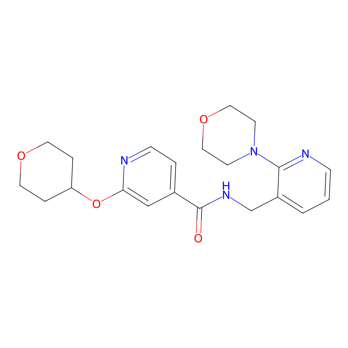 N-((2-morpholinopyridin-3-yl)methyl)-2-((tetrahydro-2H-pyran-4-yl)oxy)isonicotinamide molecular structure, CAS 2034392-13-5