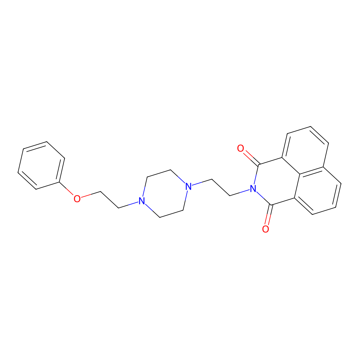 2-(2-(4-(2-phenoxyethyl)piperazin-1-yl)ethyl)-1H-benzo[de]isoquinoline-1,3(2H)-dione molecular structure, CAS 2034392-16-8