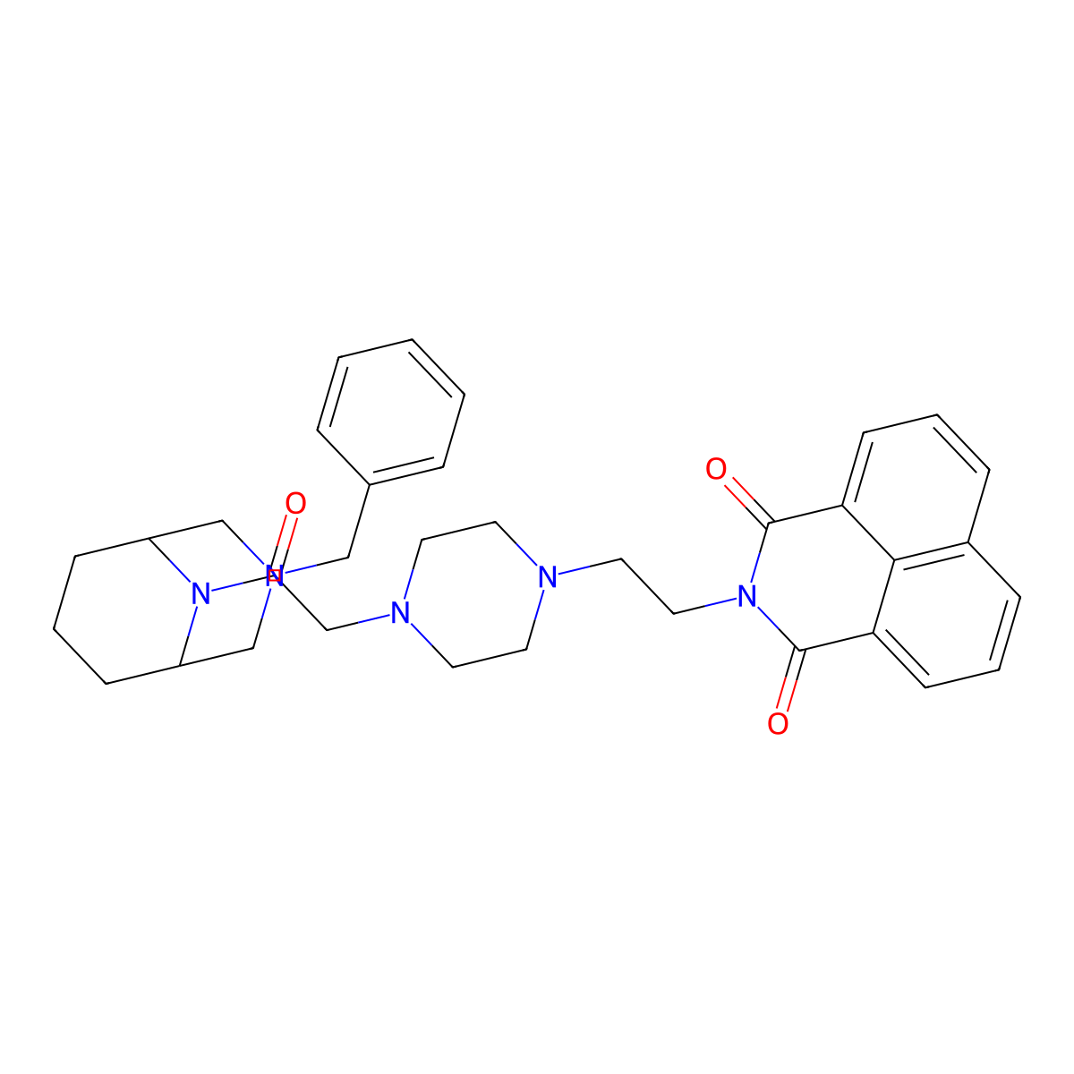 2-(2-(4-(2-(3-benzyl-3,9-diazabicyclo[3.3.1]nonan-9-yl)-2-oxoethyl)piperazin-1-yl)ethyl)-1H-benzo[de]isoquinoline-1,3(2H)-dione molecular structure, CAS 2034392-23-7