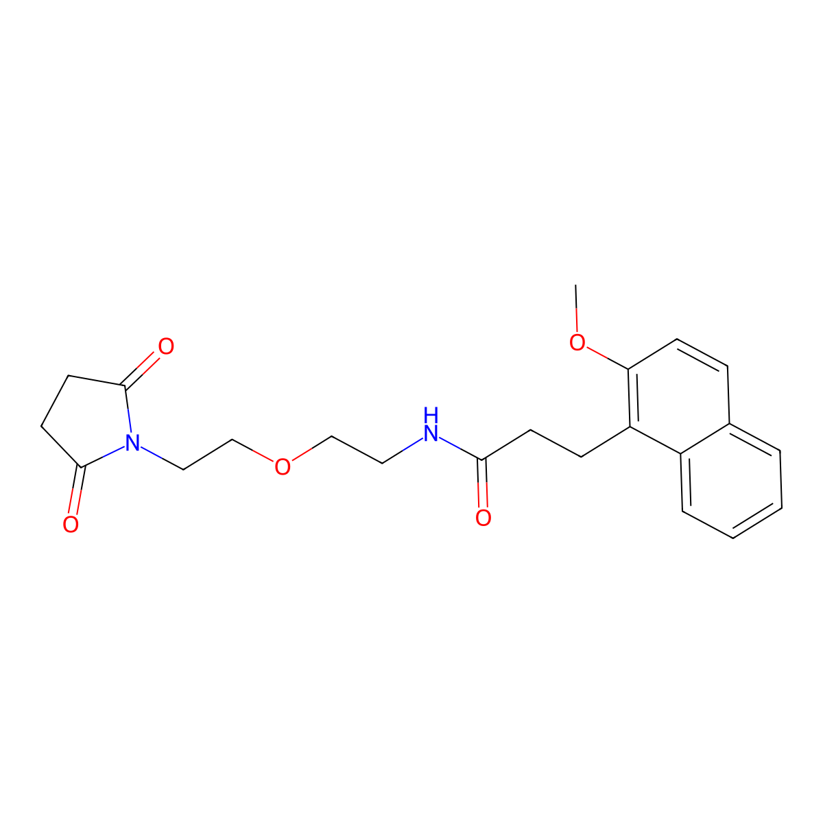 N-{2-[2-(2,5-dioxopyrrolidin-1-yl)ethoxy]ethyl}-3-(2-methoxynaphthalen-1-yl)propanamide molecular structure, CAS 2034392-29-3