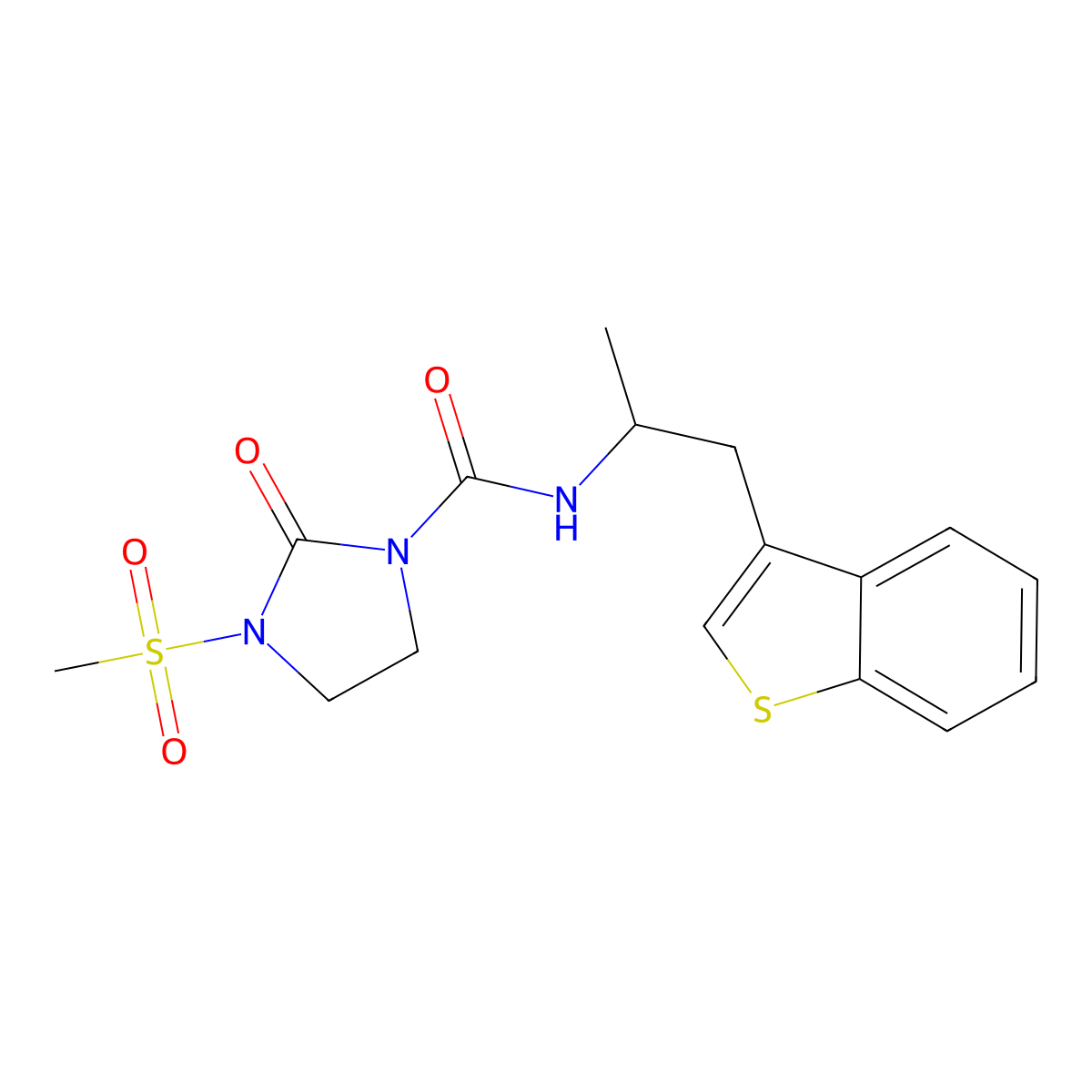 N-(1-(benzo[b]thiophen-3-yl)propan-2-yl)-3-(methylsulfonyl)-2-oxoimidazolidine-1-carboxamide molecular structure, CAS 2034392-36-2