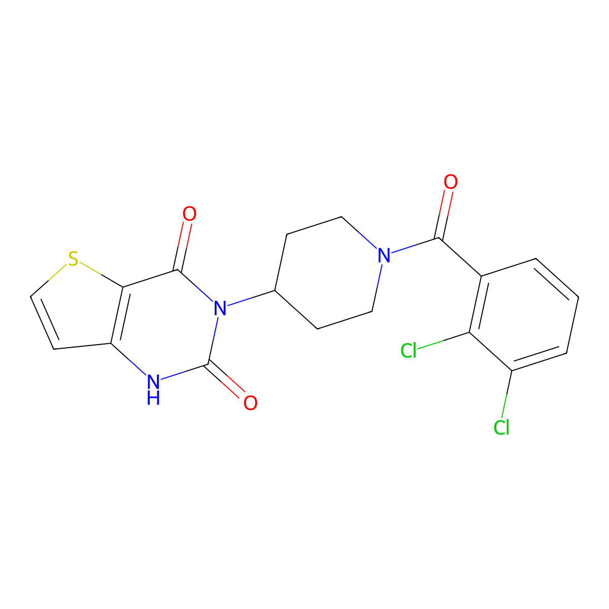 3-(1-(2,3-dichlorobenzoyl)piperidin-4-yl)thieno[3,2-d]pyrimidine-2,4(1H,3H)-dione molecular structure, CAS 2034392-40-8