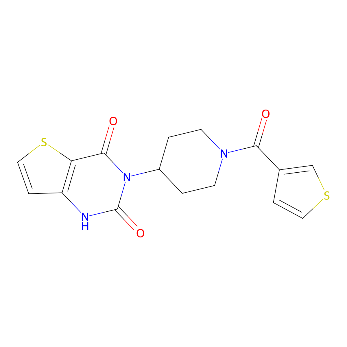 3-(1-(thiophene-3-carbonyl)piperidin-4-yl)thieno[3,2-d]pyrimidine-2,4(1H,3H)-dione molecular structure, CAS 2034392-56-6